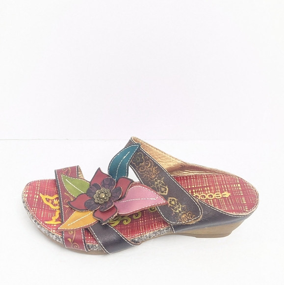 Socofy leather floral sandals - Picture 9 of 16